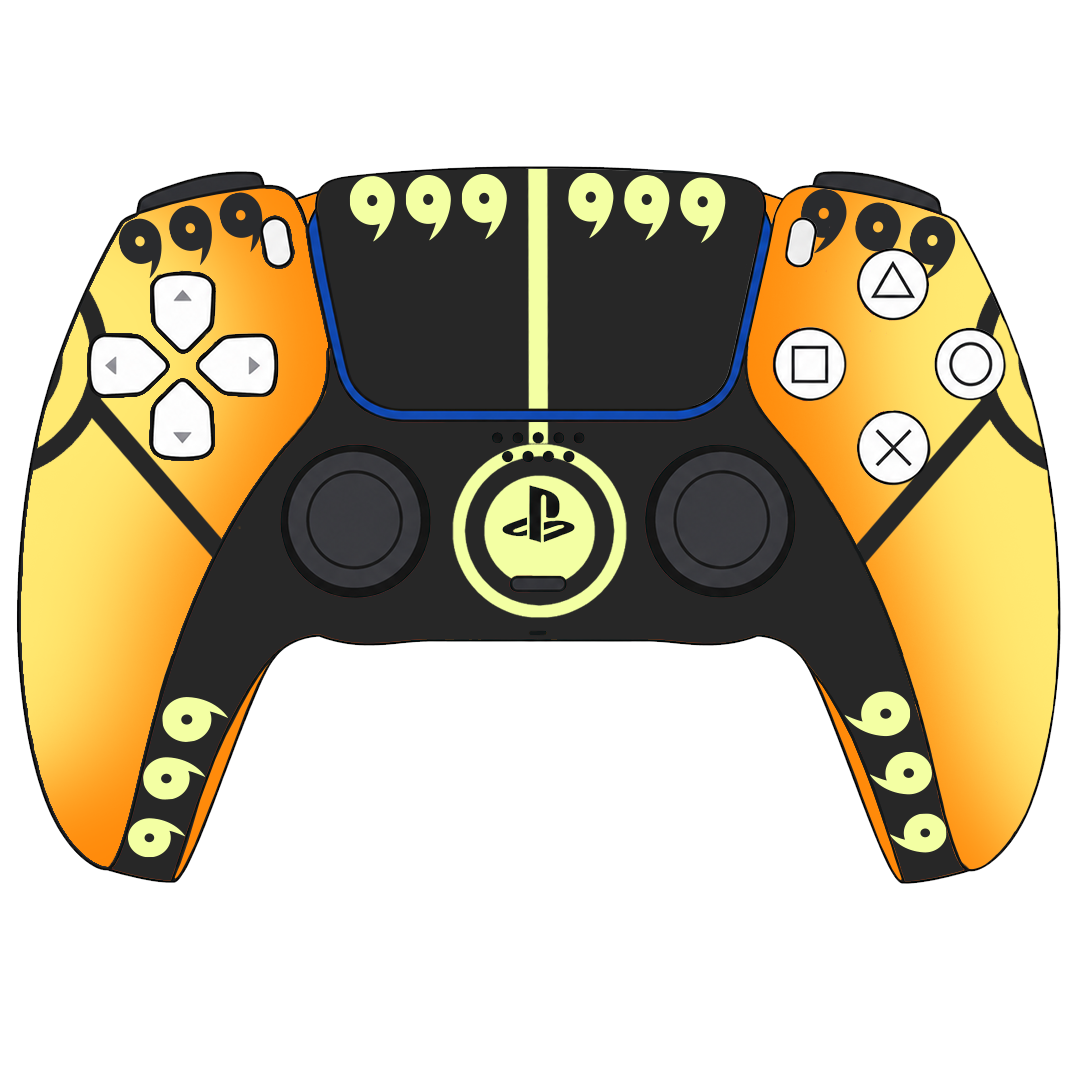 Custom Airbrush Painted Sony PlayStation 5 PS5 - Anime Naruto Nine Tails Sage Form Orange and Black 