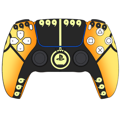 Custom Airbrush Painted Sony PlayStation 5 PS5 - Anime Naruto Nine Tails Sage Form Orange and Black 