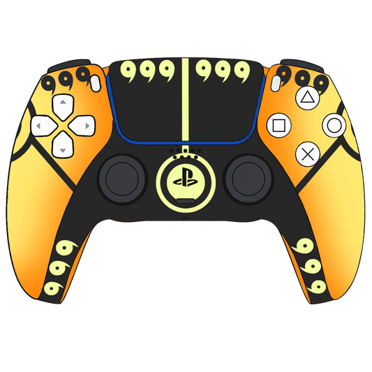 Custom Airbrush Painted Sony PlayStation 5 PS5 - Anime Naruto Nine Tails Sage Form Orange and Black 