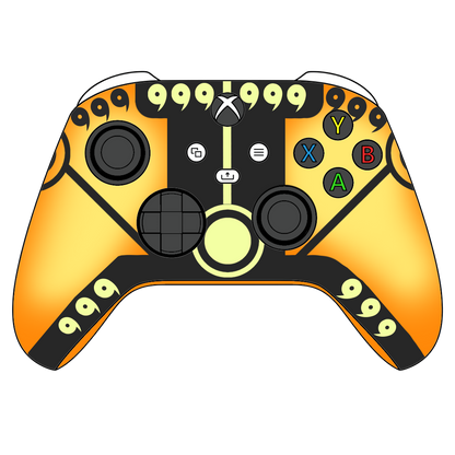 Custom Controller Microsoft Xbox Series X - Xbox One S - Anime Naruto Nine Tails Sage Form Orange and Black 