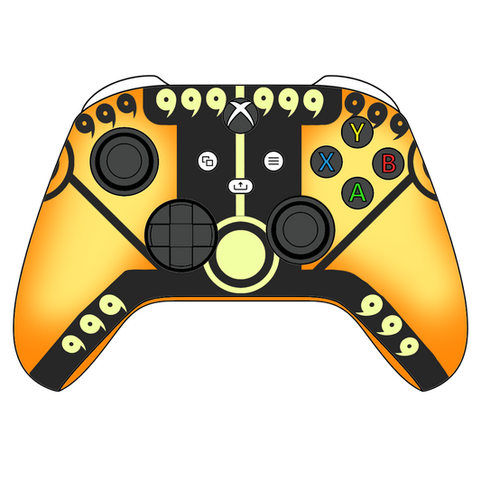 Custom Controller Microsoft Xbox Series X - Xbox One S - Anime Naruto Nine Tails Sage Form Orange and Black 