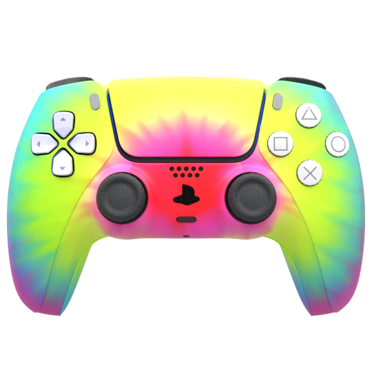 Custom Controller Sony Playstation 5 PS5 - Neon Tie Dye Hippie 70s Psychedelic