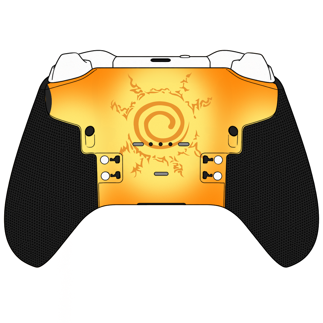 Custom Airbrush Controller Microsoft Xbox Series X - Xbox One S - Elite - Anime Naruto Nine Tails Sage Form Orange and Black 