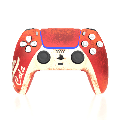 Custom Airbrush Painted Sony PlayStation 5 PS5 - Nuka Cola Fallout Soda Post Apocalypse Red Cream Retro Vintage
