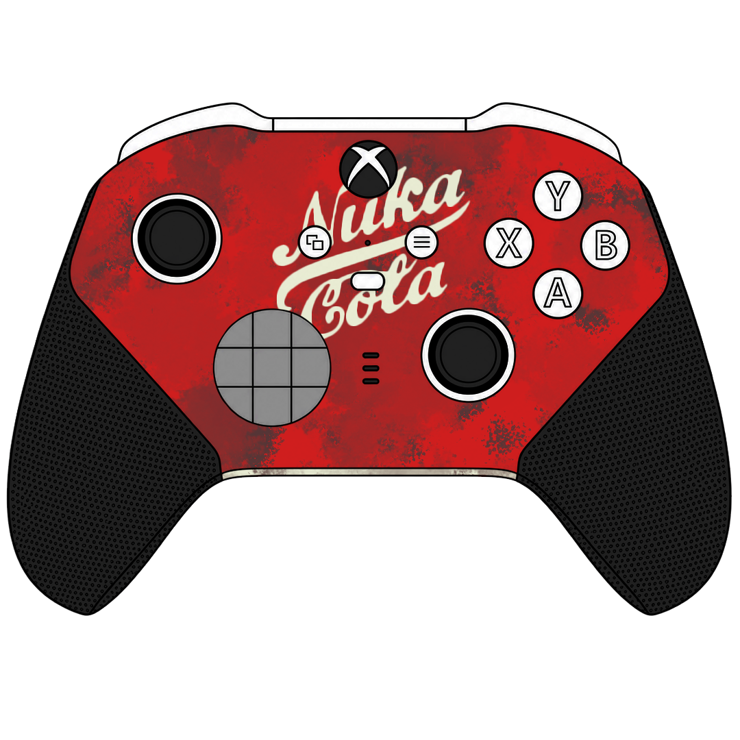 Custom Controller Microsoft Xbox One Series 2 Elite - Nuka Cola Fallout Soda Post Apocalypse Red Cream Retro Vintage