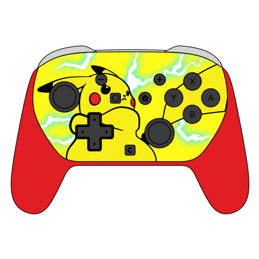 Custom Airbrush Painted Controller Nintendo Switch 2 Two - SSBU Smash Bros Pokemon Pocket Monster Cute Kawaii RPG Pika