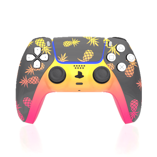 Custom Airbrushed Controller Sony Playstation 5 PS5 - Pineapple Express Summer Time Ombre Fade Fruit