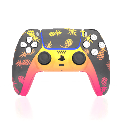 Custom Airbrushed Controller Sony Playstation 5 PS5 - Pineapple Express Summer Time Ombre Fade Fruit