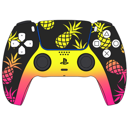 Custom Airbrushed Controller Sony Playstation 5 PS5 - Pineapple Express Summer Time Ombre Fade Fruit