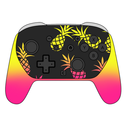 Custom Airbrush Painted Controller Nintendo Switch 2 Two - Pineapple Express Summer Time Ombre Fade Fruit