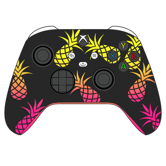 Custom Airbrush Controller Microsoft Xbox Series X - Xbox One S - Pineapple Express Summer Time Ombre Fade Fruit