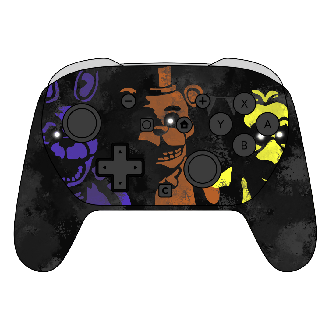 Custom Airbrush Painted Controller Nintendo Switch 2 Two - FNAF Five Nights Freddie Springtrap Bonnie Foxy Markiplier