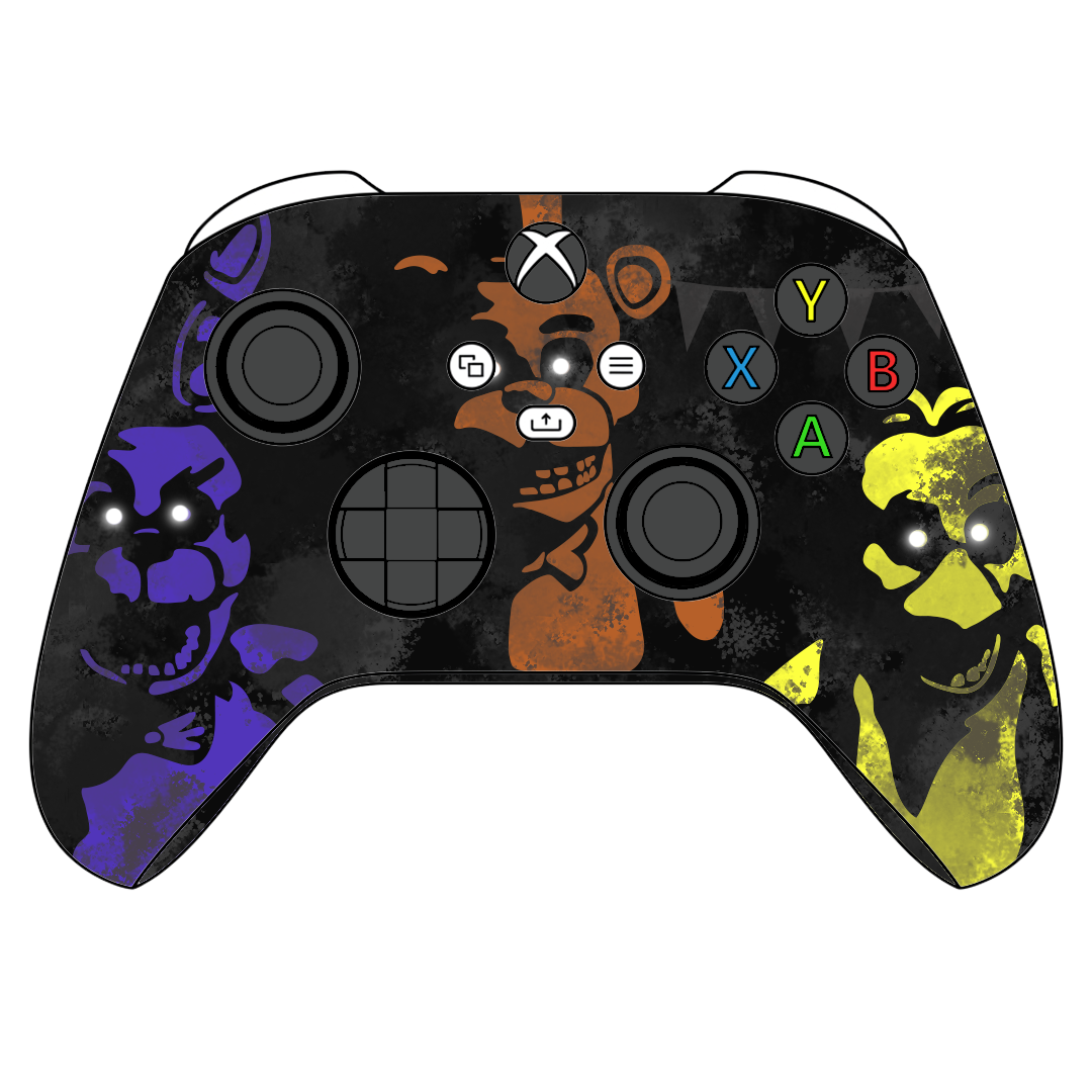 Custom Controller Microsoft Xbox Series X - Xbox One S - FNAF Five Nights Freddie Springtrap Bonnie Foxy Markiplier