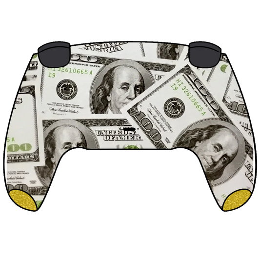 Custom Controller Sony Playstation 5 PS5 - Playa Dollar Bills Benjamin Franklin Cash