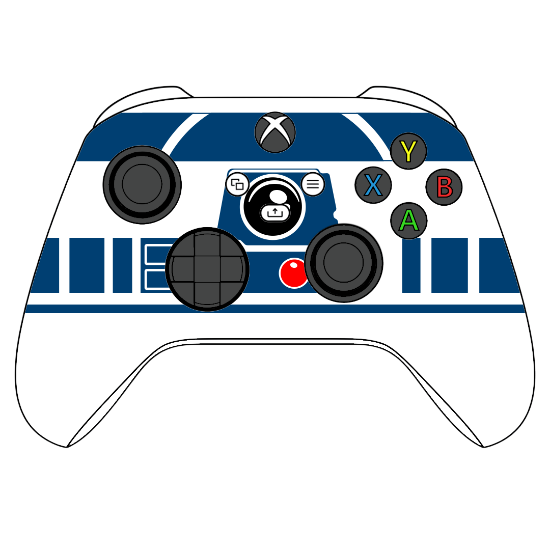 Custom Controller Microsoft Xbox Series X - Xbox One S - Droid R2 Plucky Blue Face