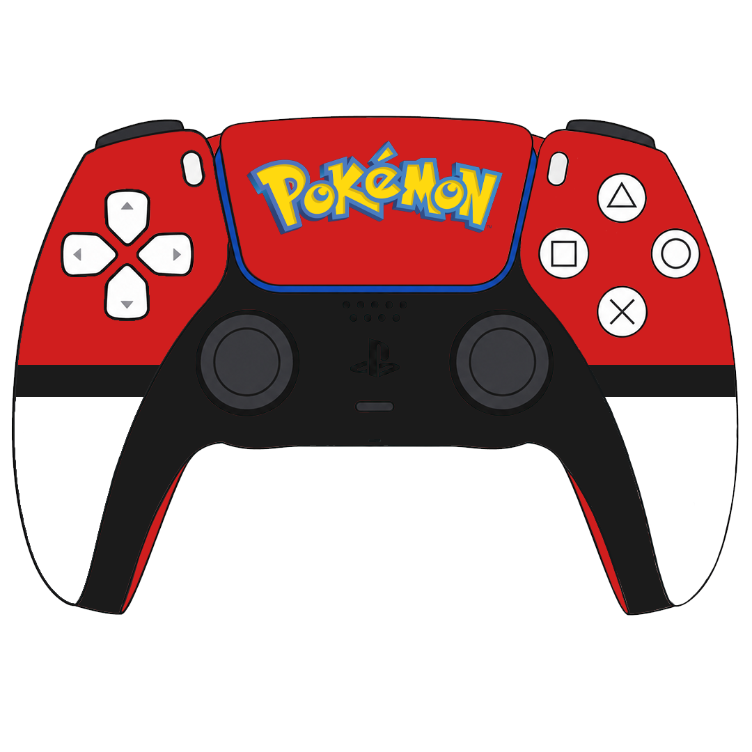 Custom Airbrush Painted Sony PlayStation 5 PS5 - Pokemon Pocket Monster Got to Get Em All Red White Anime Video Game