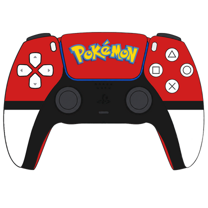 Custom Airbrush Painted Sony PlayStation 5 PS5 - Pokemon Pocket Monster Got to Get Em All Red White Anime Video Game