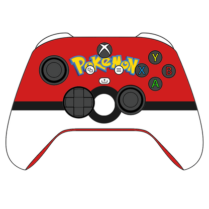 Custom Controller Microsoft Xbox Series X - Xbox One S - Pokemon Pocket Monster Got to Get Em All Red White Anime Video Game