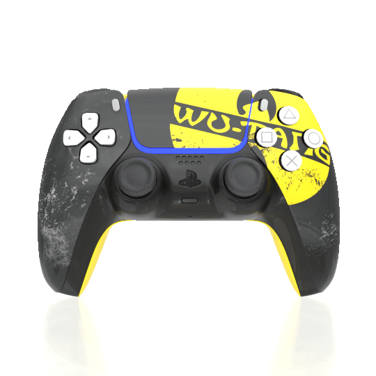 Gaming controller with Wu-Tang Clan design on a white background