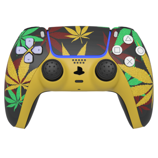 Rasta Kush Camo – PS5 – Custom E Sports Controller | Controller Chaos