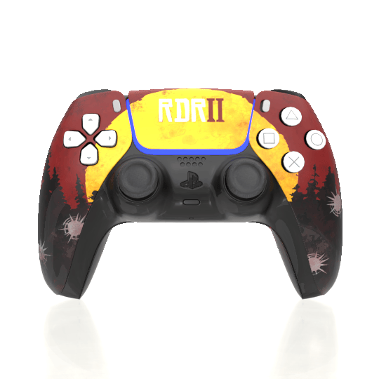 Custom Airbrush Controller Sony Playstation 5 PS5 - Red Revolver RDR Red Dead Redemption