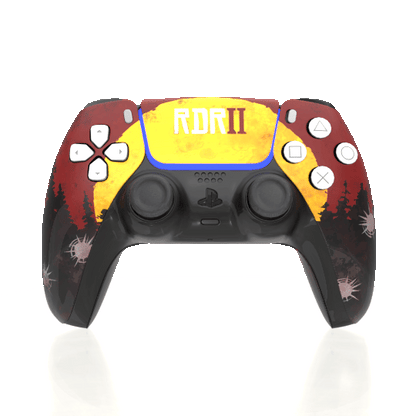 Custom Airbrush Controller Sony Playstation 5 PS5 - Red Revolver RDR Red Dead Redemption