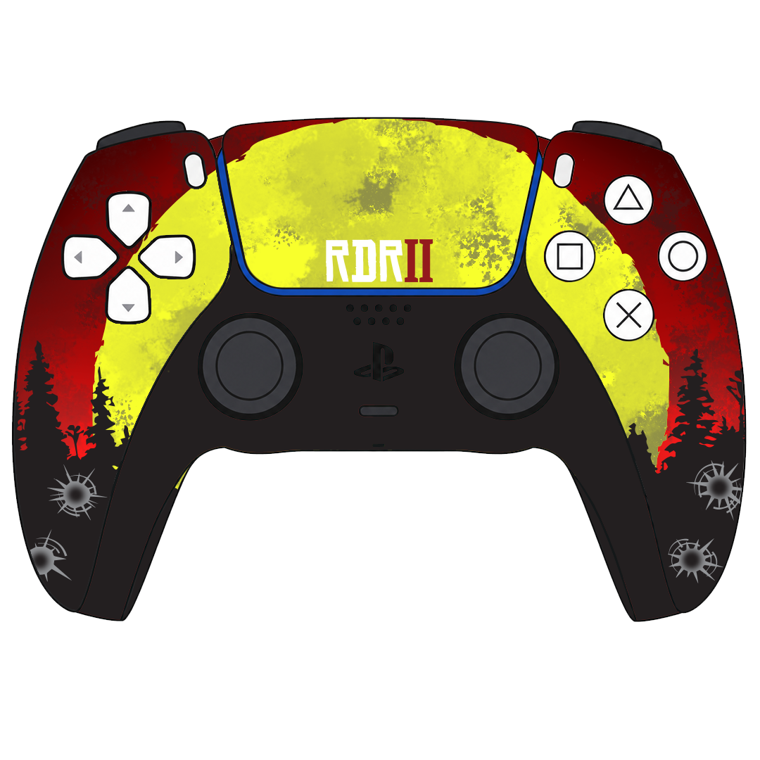 Custom Airbrush Controller Sony Playstation 5 PS5 - Red Revolver RDR Red Dead Redemption