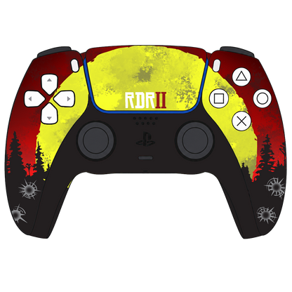 Custom Airbrush Controller Sony Playstation 5 PS5 - Red Revolver RDR Red Dead Redemption
