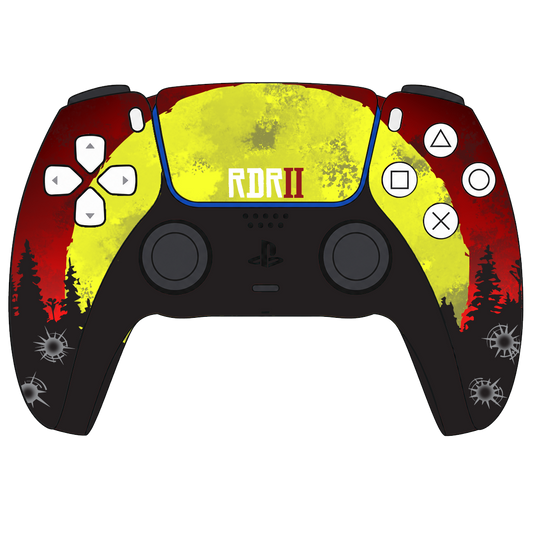 Custom Airbrush Controller Sony Playstation 5 PS5 - Red Revolver RDR Red Dead Redemption