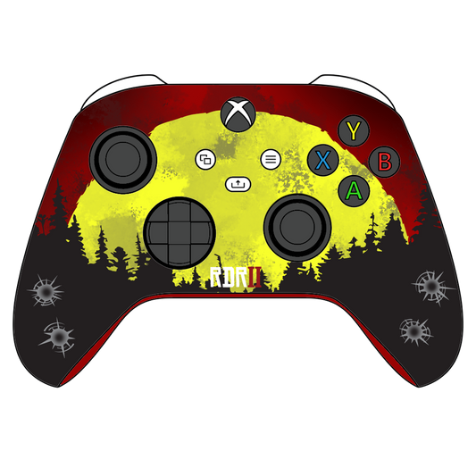 Custom Airbrush Controller Microsoft Xbox Series X - Xbox One S - Red Revolver RDR Red Dead Redemption