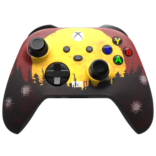 Custom Airbrush Controller Microsoft Xbox Series X - Xbox One S - Red Revolver RDR Red Dead Redemption