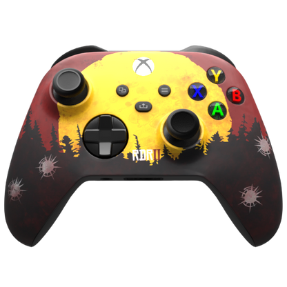 Custom Airbrush Controller Microsoft Xbox Series X - Xbox One S - Red Revolver RDR Red Dead Redemption