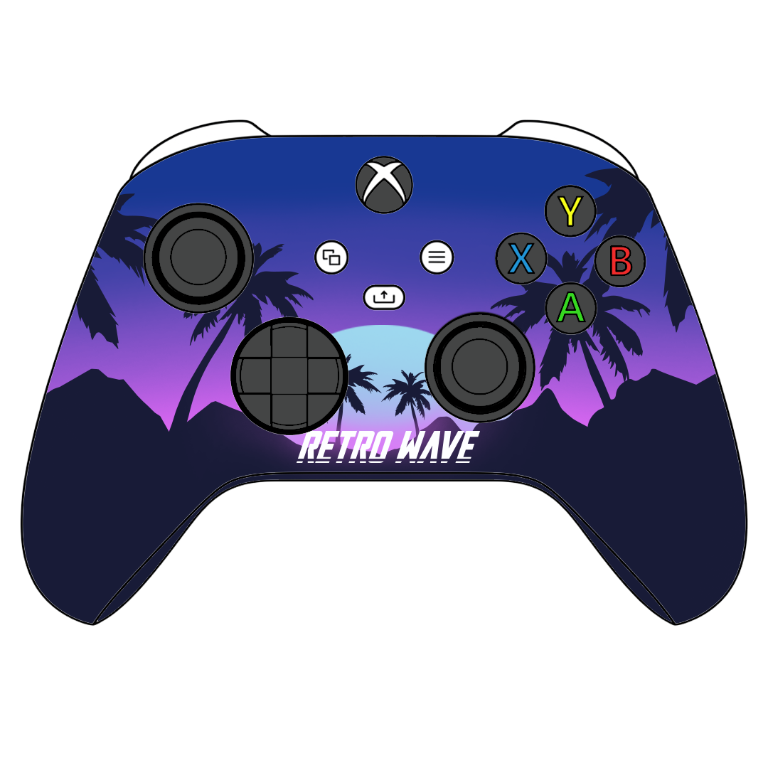 Custom Controller Microsoft Xbox Series X - Xbox One S - Retrowave Tropical Sunset Retro
