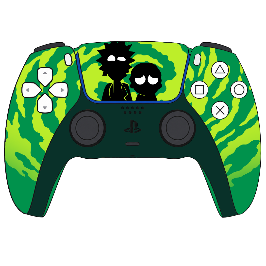 Custom Controller Sony Playstation 5 PS5 - Schwifty Rick and Morty Science Sci-fi Adult Swim