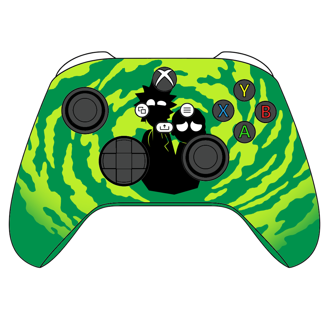 Custom Controller Microsoft Xbox Series X - Xbox One S - Schwifty Rick and Morty Science Sci-fi Adult Swim