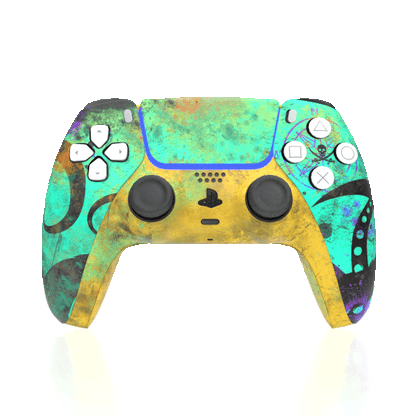 Custom Airbrushed Controller Sony Playstation 5 PS5 - Sea of Thieves The Kraken Ocean Pirates