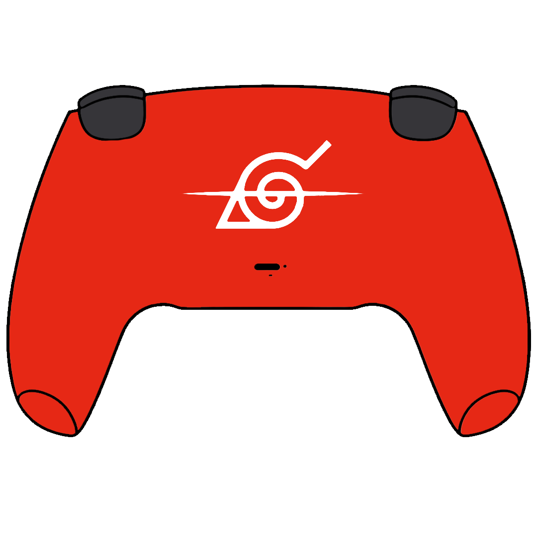 Custom Airbrush Controller Sony Playstation 5 PS5 - Shinobi Dawn Anime Akatsuki Villains Ninja Red Cloud PS5 Controller Skin | Black & Red DualSense Custom Vinyl Wrap | Anime-Inspired Gaming Controller Decal