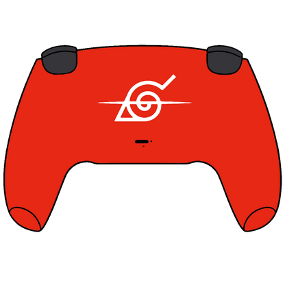 Custom Airbrush Controller Sony Playstation 5 PS5 - Shinobi Dawn Anime Akatsuki Villains Ninja Red Cloud PS5 Controller Skin | Black & Red DualSense Custom Vinyl Wrap | Anime-Inspired Gaming Controller Decal