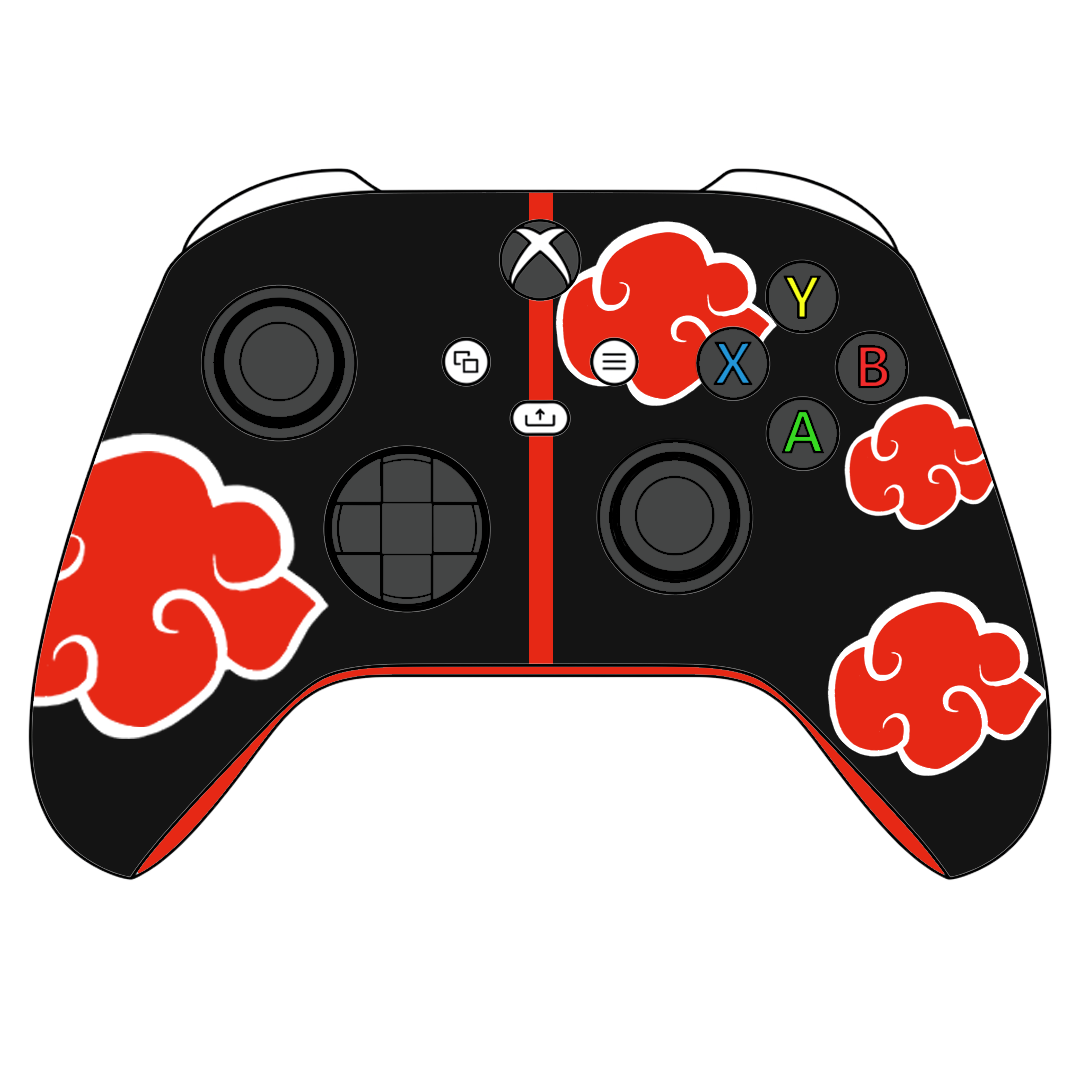 Custom Airbrush Controller Microsoft Xbox Series X - Xbox One S - Shinobi Dawn Anime Akatsuki Villains Ninja
