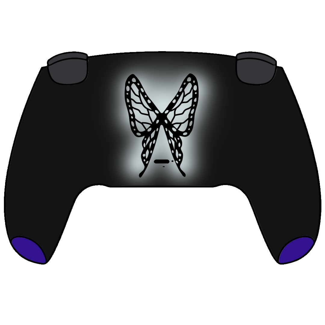 Custom Airbrush Painted Controller Sony PlayStation 5 PS5 - Demon Slayer Shinobu Butterfly Anime