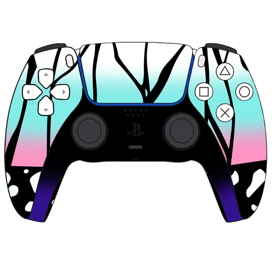 Custom Airbrush Painted Controller Sony PlayStation 5 PS5 - Demon Slayer Shinobu Butterfly Anime