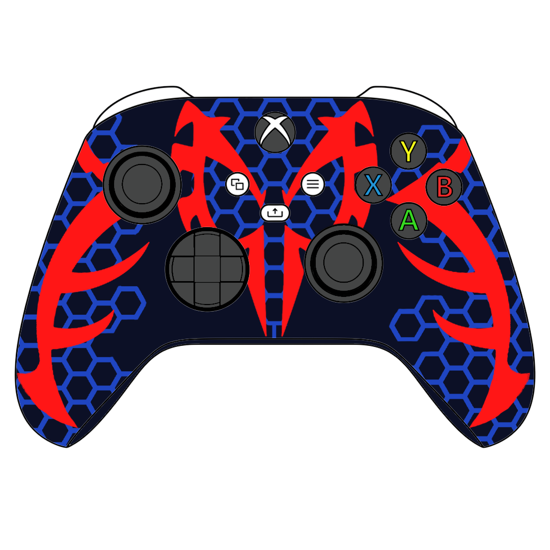 Custom Airbrush Controller Microsoft Xbox Series X - Xbox One S - Super Hero Spidernan 2099 Marvel