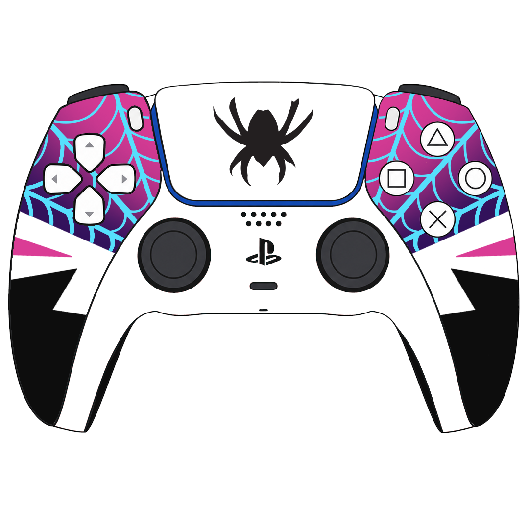 Custom Airbrush Controller Sony Playstation 5 PS5 - Spider Gwen Spiderverse Ghost