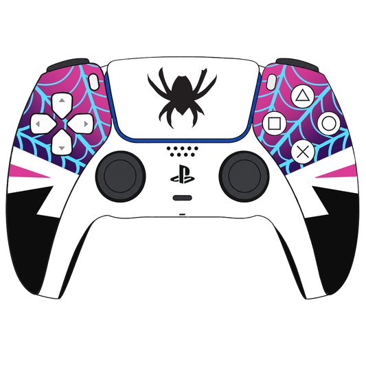 Custom Airbrush Controller Sony Playstation 5 PS5 - Spider Gwen Spiderverse Ghost