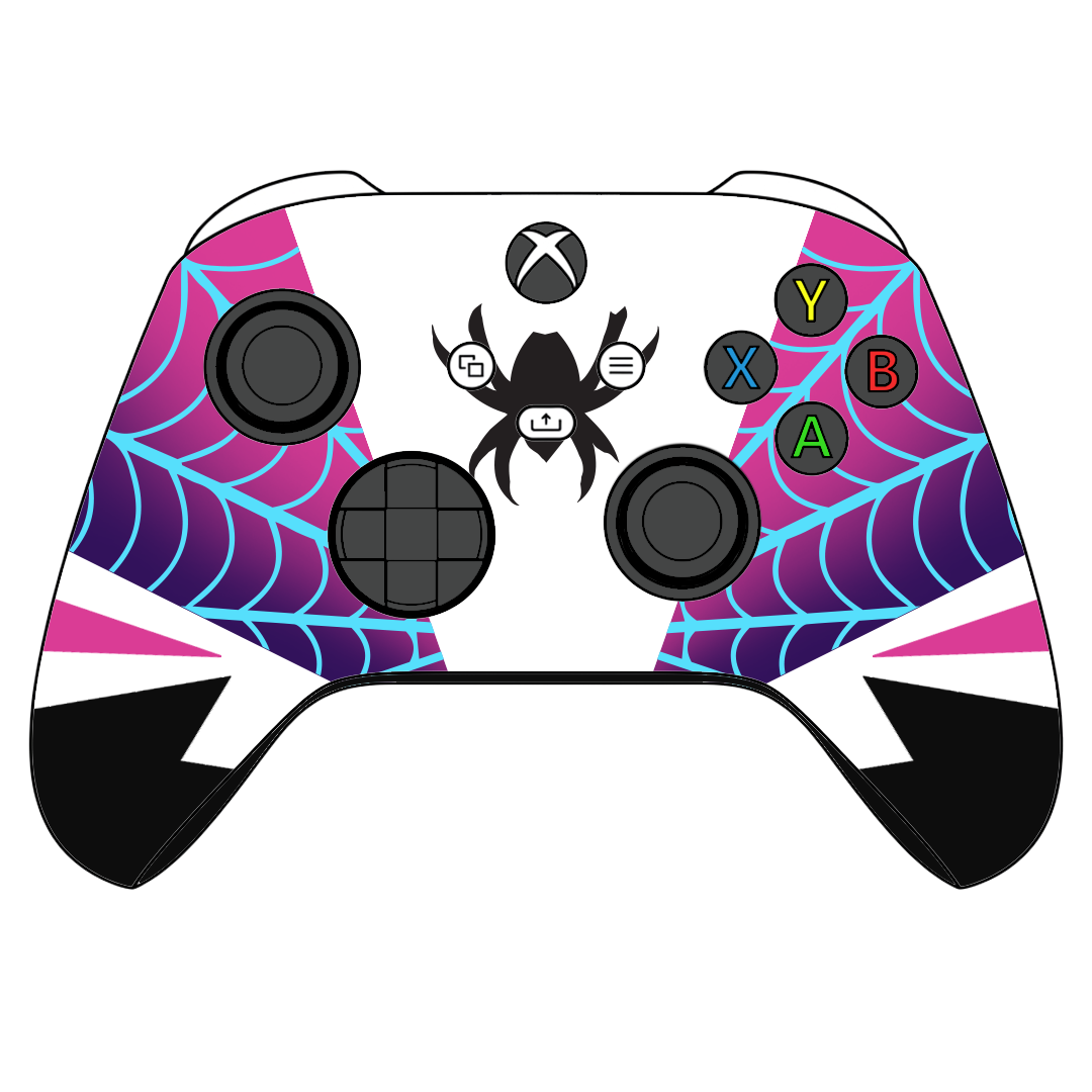 Custom Airbrush Controller Microsoft Xbox Series X - Xbox One S - Spider Gwen Spiderverse Ghost