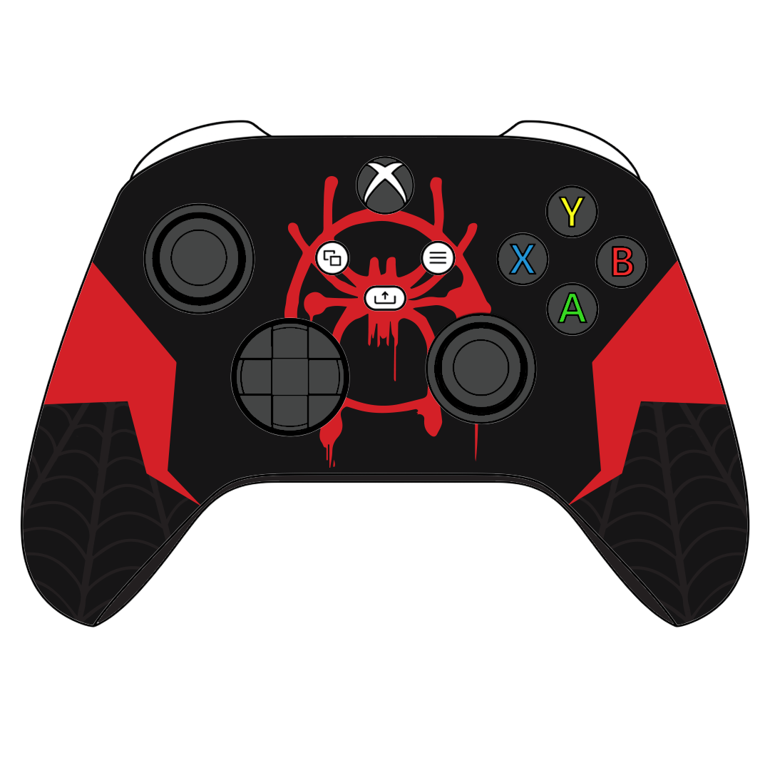 Custom Airbrush Controller Microsoft Xbox Series X - Xbox One S - Spider Morales Spiderverse