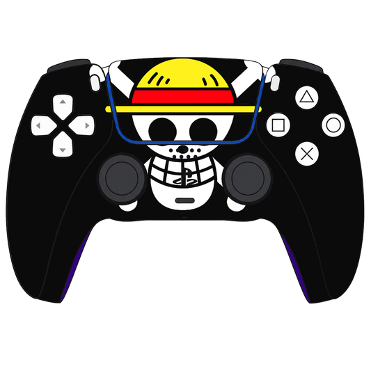 Custom Airbrush Painted Sony PlayStation 5 PS5 - Straw Hat One Piece Luffy Pirate Black