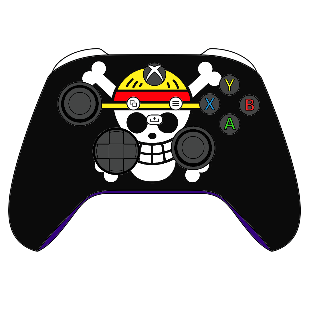Custom Airbrush Controller Microsoft Xbox Series X - Xbox One S -  Straw Hat One Piece Luffy Pirate