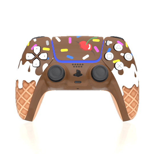 Custom Controller Sony Playstation 5 PS5 - Sundae Ice Cream Cone Cherry Sprinkles
