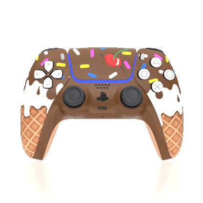 Custom Controller Sony Playstation 5 PS5 - Sundae Ice Cream Cone Cherry Sprinkles